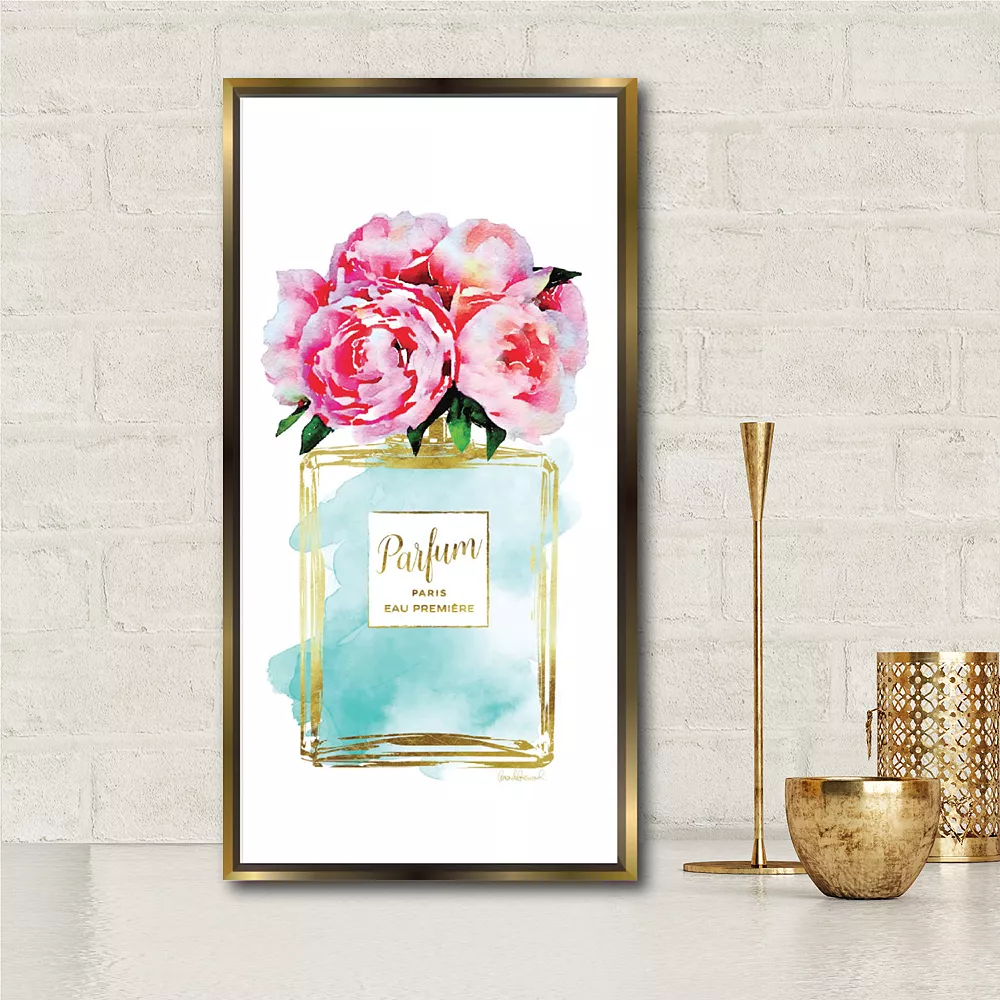 COURTSIDE MARKET Perfume Teal Framed Canvas Wall Art 4 COURTSIDE MARKET Perfume Teal Framed Canvas Wall Art - Image 2