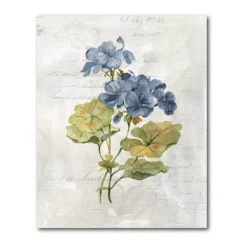 COURTSIDE MARKET Blue Linen Geranium Gallery Canvas Wall Art