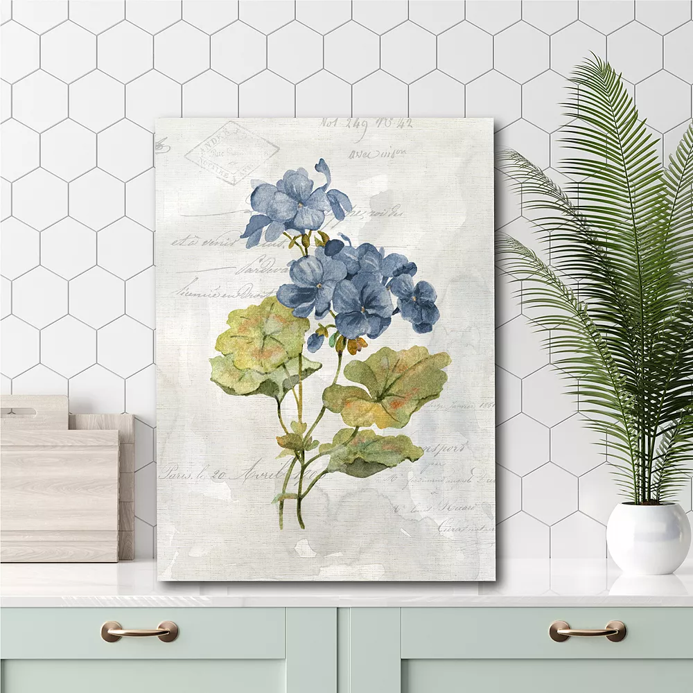 COURTSIDE MARKET Blue Linen Geranium Gallery Canvas Wall Art 4 COURTSIDE MARKET Blue Linen Geranium Gallery Canvas Wall Art - Image 2