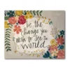COURTSIDE MARKET Be The Change Floral Canvas 2 COURTSIDE MARKET Be The Change Floral Canvas -Home Decor Discount Store 4506235