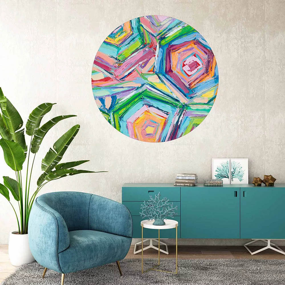 COURTSIDE MARKET Beach Umbrellas Circle Wall Decal 4 COURTSIDE MARKET Beach Umbrellas Circle Wall Decal - Image 2