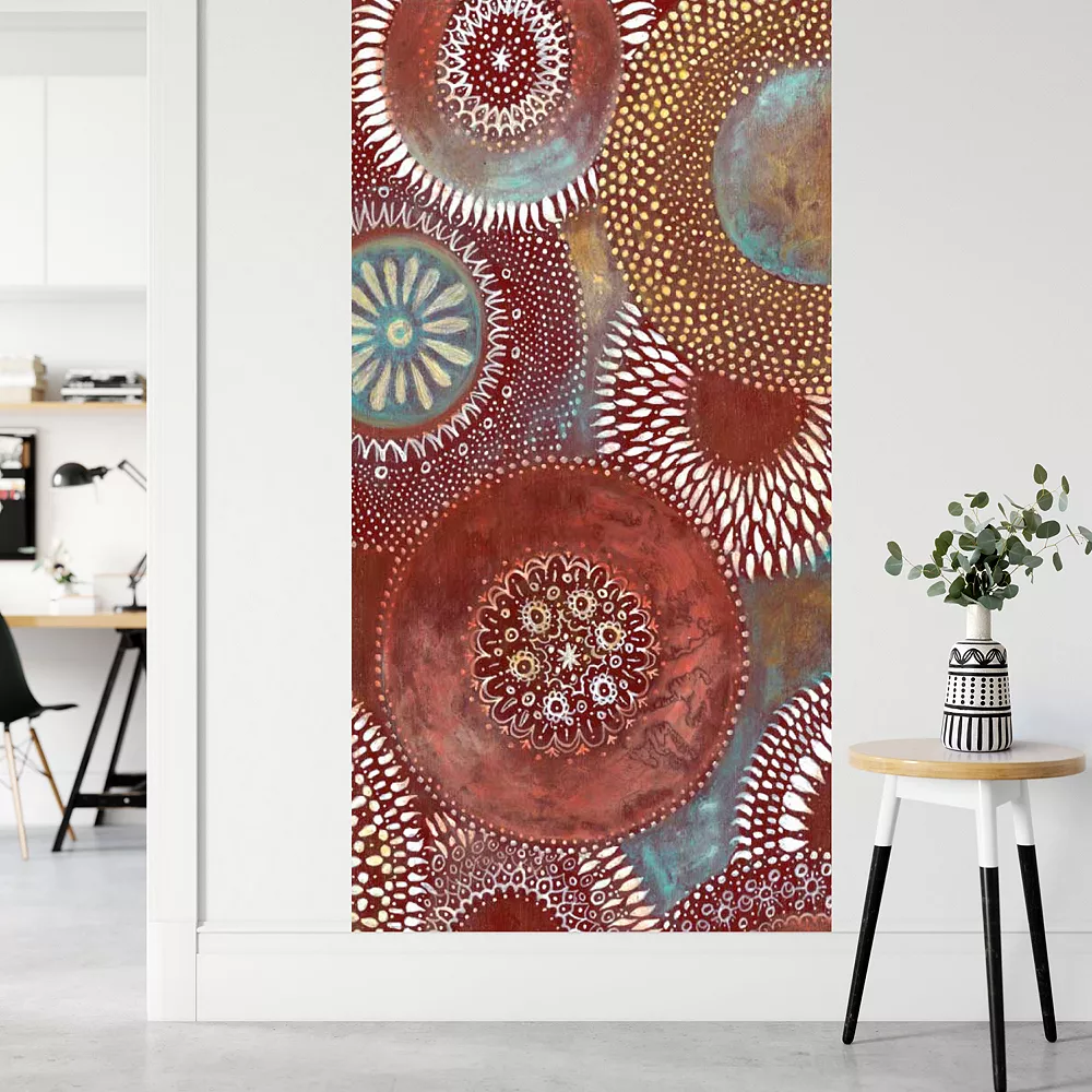 COURTSIDE MARKET Crimson & Gold Speckled Mural 4 COURTSIDE MARKET Crimson & Gold Speckled Mural - Image 2