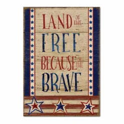 COURTSIDE MARKET Land Of The Free Because Of The Brave Gallery-Wrapped Canvas