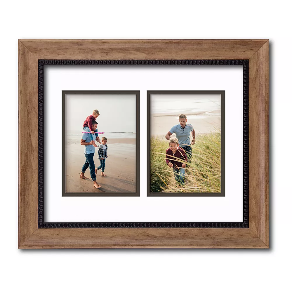 COURTSIDE MARKET Oak Finish 2-Opening Two Tone Double Mat 5" X 7" Collage Frame 3 COURTSIDE MARKET Oak Finish 2-Opening Two Tone Double Mat 5" X 7" Collage Frame