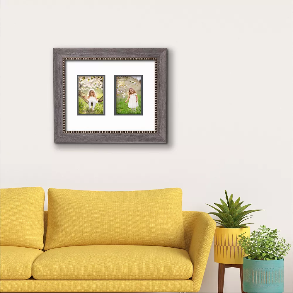 COURTSIDE MARKET Textured 2-Opening Two Toned Double Mat 4" X 6" Collage Frame 4 COURTSIDE MARKET Textured 2-Opening Two Toned Double Mat 4" X 6" Collage Frame - Image 2