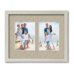 Harvest Collection Driftwood Grey Collage Frame With Linen Mat