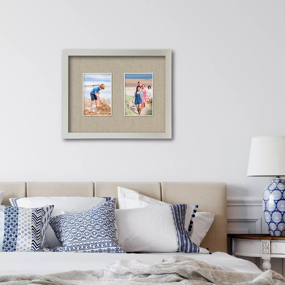 Harvest Collection French White Collage Frame With Linen Mat 4 Harvest Collection French White Collage Frame With Linen Mat - Image 2