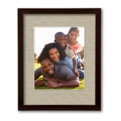 Harvest Collection Chestnut Wall Frame With Linen Mat