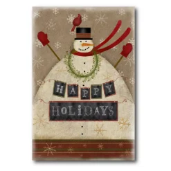 Courtside Market Happy Holidays Snowman Canvas Wall Art