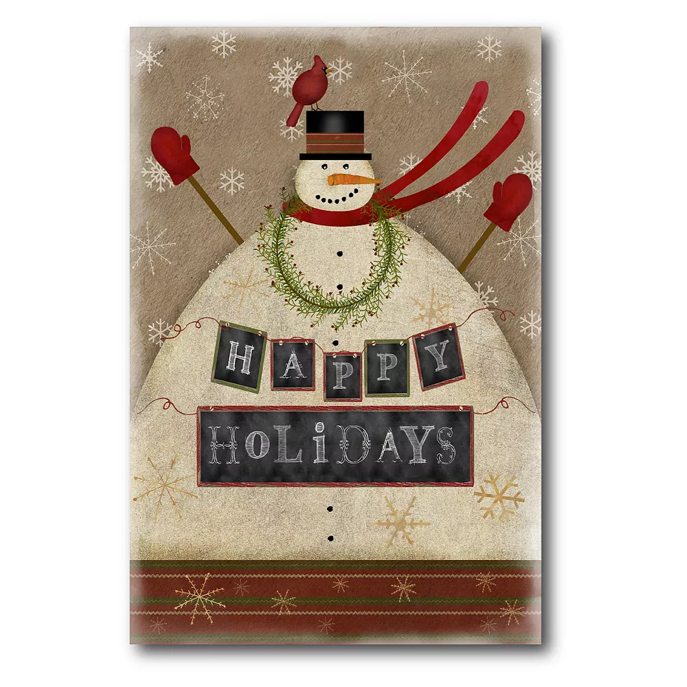 Courtside Market Happy Holidays Snowman Canvas Wall Art 3 Courtside Market Happy Holidays Snowman Canvas Wall Art