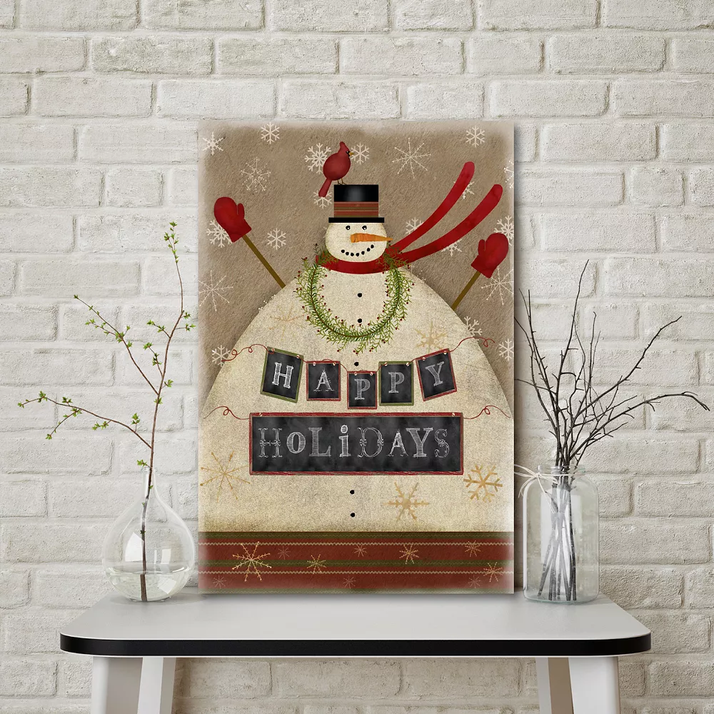 Courtside Market Happy Holidays Snowman Canvas Wall Art 4 Courtside Market Happy Holidays Snowman Canvas Wall Art - Image 2