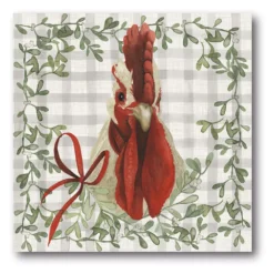 Courtside Market Rooster Holiday Canvas Wall Decor