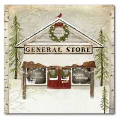 Courtside Market General Store Christmas Canvas Wall Art