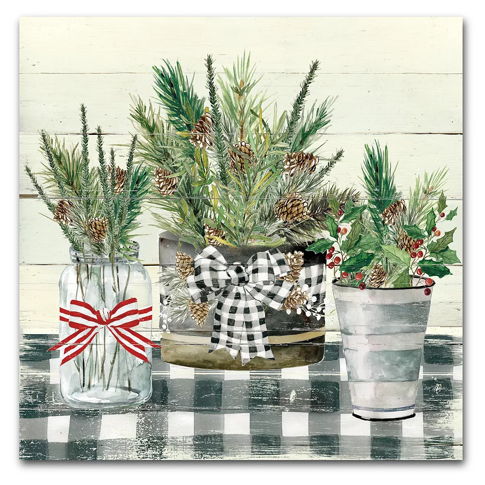 Courtside Market Christmas Gingham Canvas Wall Art 3 Courtside Market Christmas Gingham Canvas Wall Art