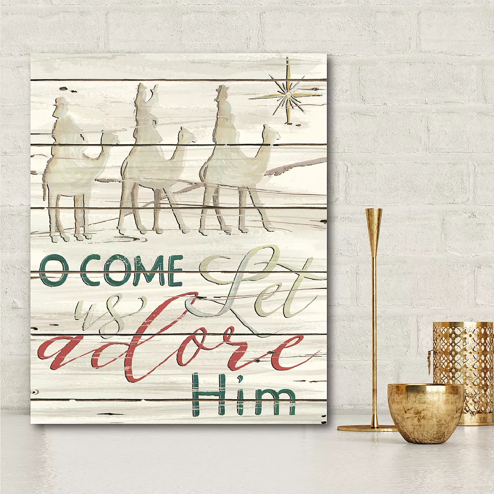 Courtside Market Come & Adore Him Christmas Canvas Wall Art 4 Courtside Market Come & Adore Him Christmas Canvas Wall Art - Image 2