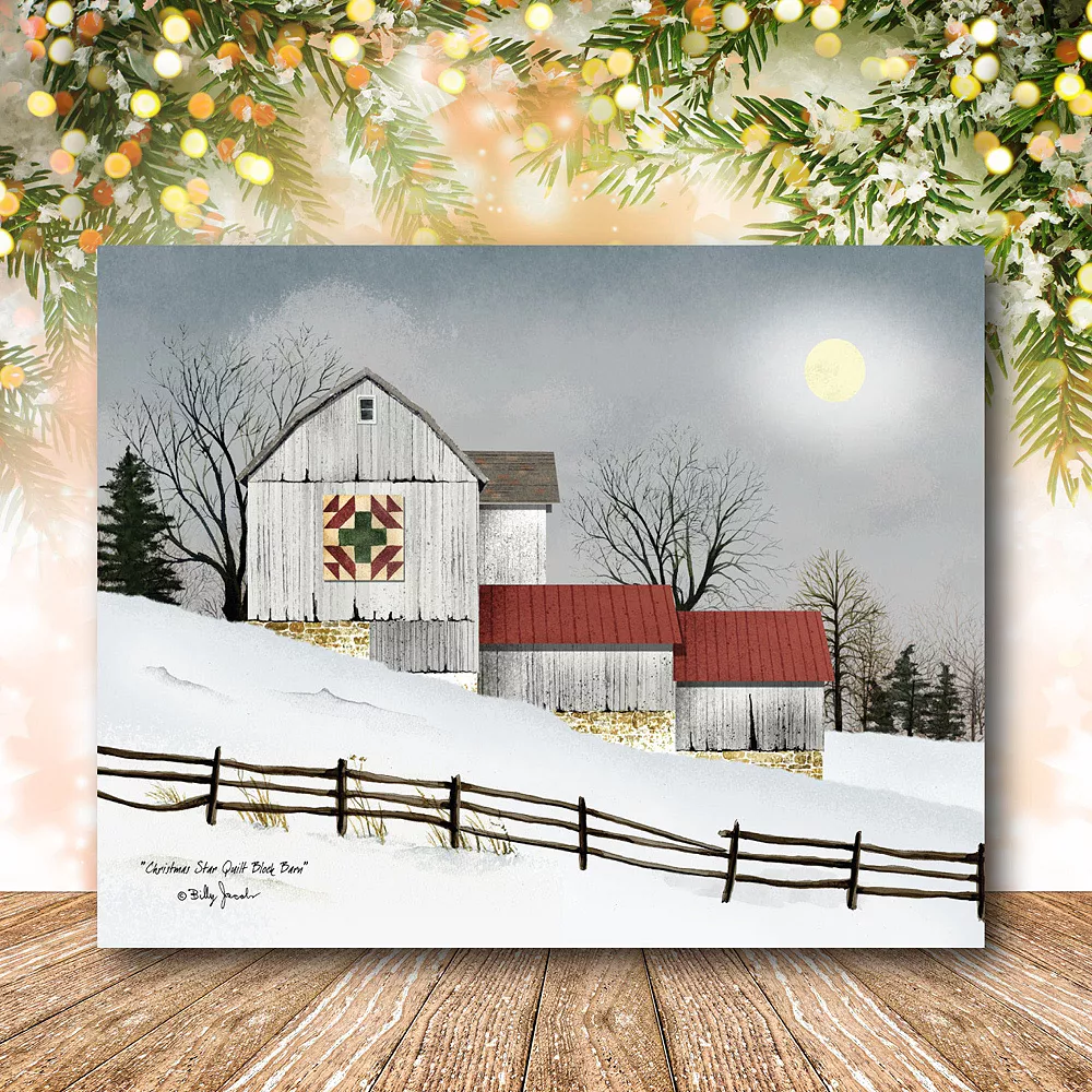COURTSIDE MARKET Quilted Barn Canvas Wall Art 4 COURTSIDE MARKET Quilted Barn Canvas Wall Art - Image 2