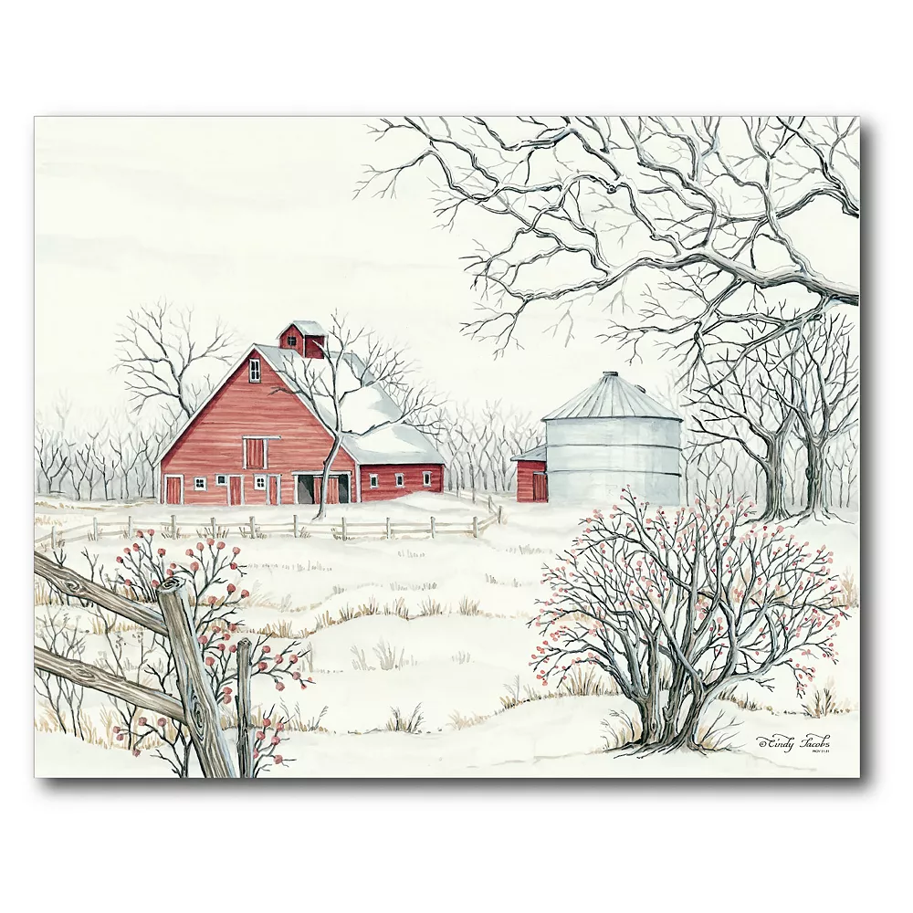 COURTSIDE MARKET Winter Barn Canvas Wall Art 3 COURTSIDE MARKET Winter Barn Canvas Wall Art
