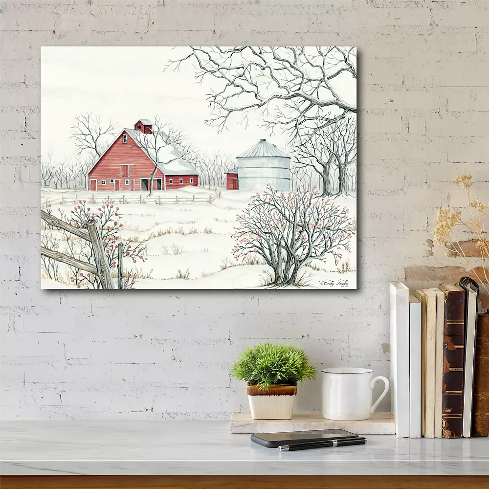 COURTSIDE MARKET Winter Barn Canvas Wall Art 4 COURTSIDE MARKET Winter Barn Canvas Wall Art - Image 2