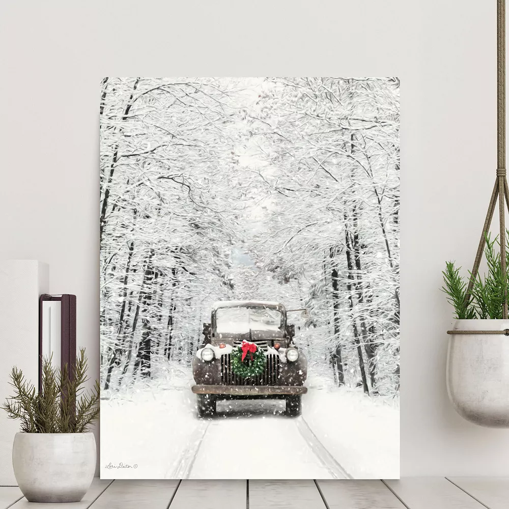 COURTSIDE MARKET Merry Christmas Truck Canvas Wall Art 4 COURTSIDE MARKET Merry Christmas Truck Canvas Wall Art - Image 2