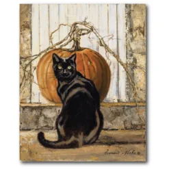 Courtside Market Black Cat Canvas Wall Art