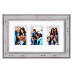 COURTSIDE MARKET Industrial Rustic 3-Opening Collage Frame