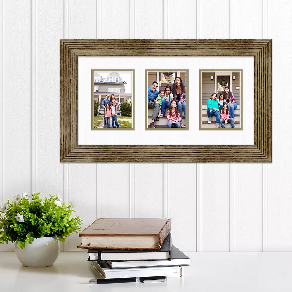 COURTSIDE MARKET Walnut Finish 3-Opening 5" X 7" Collage Frame 4 COURTSIDE MARKET Walnut Finish 3-Opening 5" X 7" Collage Frame - Image 2