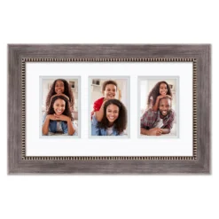 COURTSIDE MARKET 4" X 6" Gray 3-Opening Collage Frame