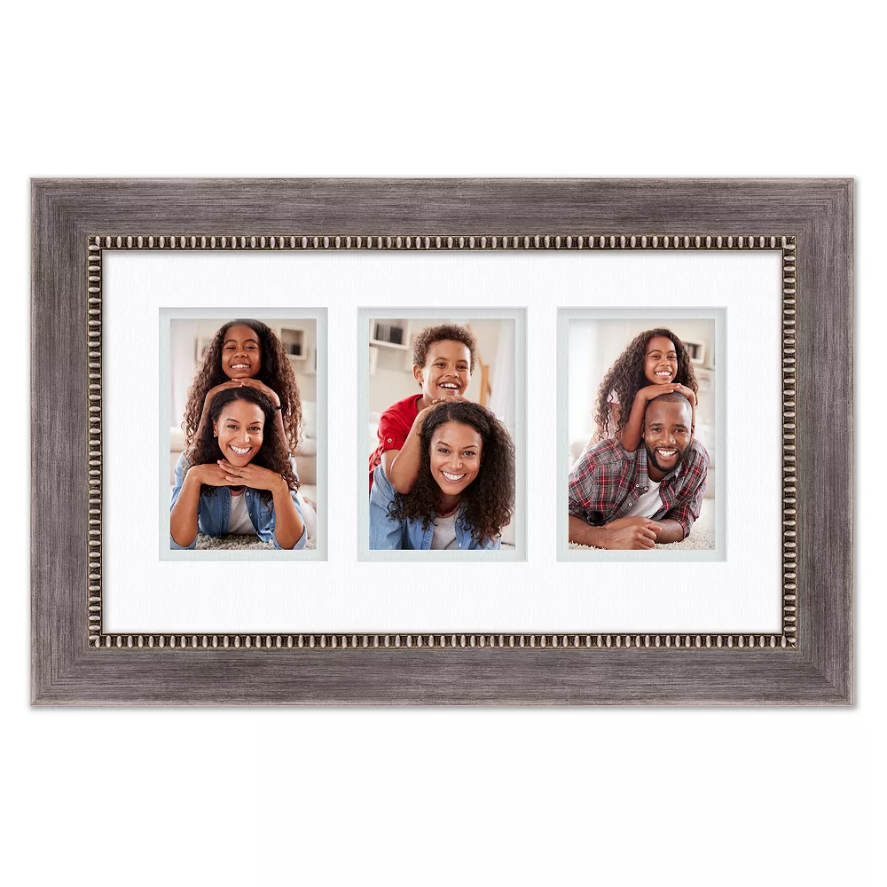 COURTSIDE MARKET 4" X 6" Gray 3-Opening Collage Frame 3 COURTSIDE MARKET 4" X 6" Gray 3-Opening Collage Frame