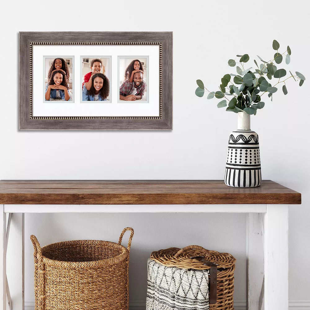 COURTSIDE MARKET 4" X 6" Gray 3-Opening Collage Frame 4 COURTSIDE MARKET 4" X 6" Gray 3-Opening Collage Frame - Image 2