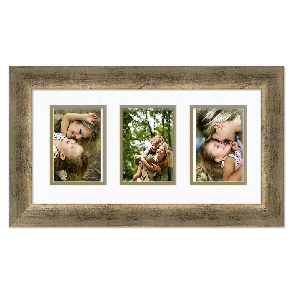 COURTSIDE MARKET Gala Champagne 5" X 7" 3-Opening Collage Frame 3 COURTSIDE MARKET Gala Champagne 5" X 7" 3-Opening Collage Frame