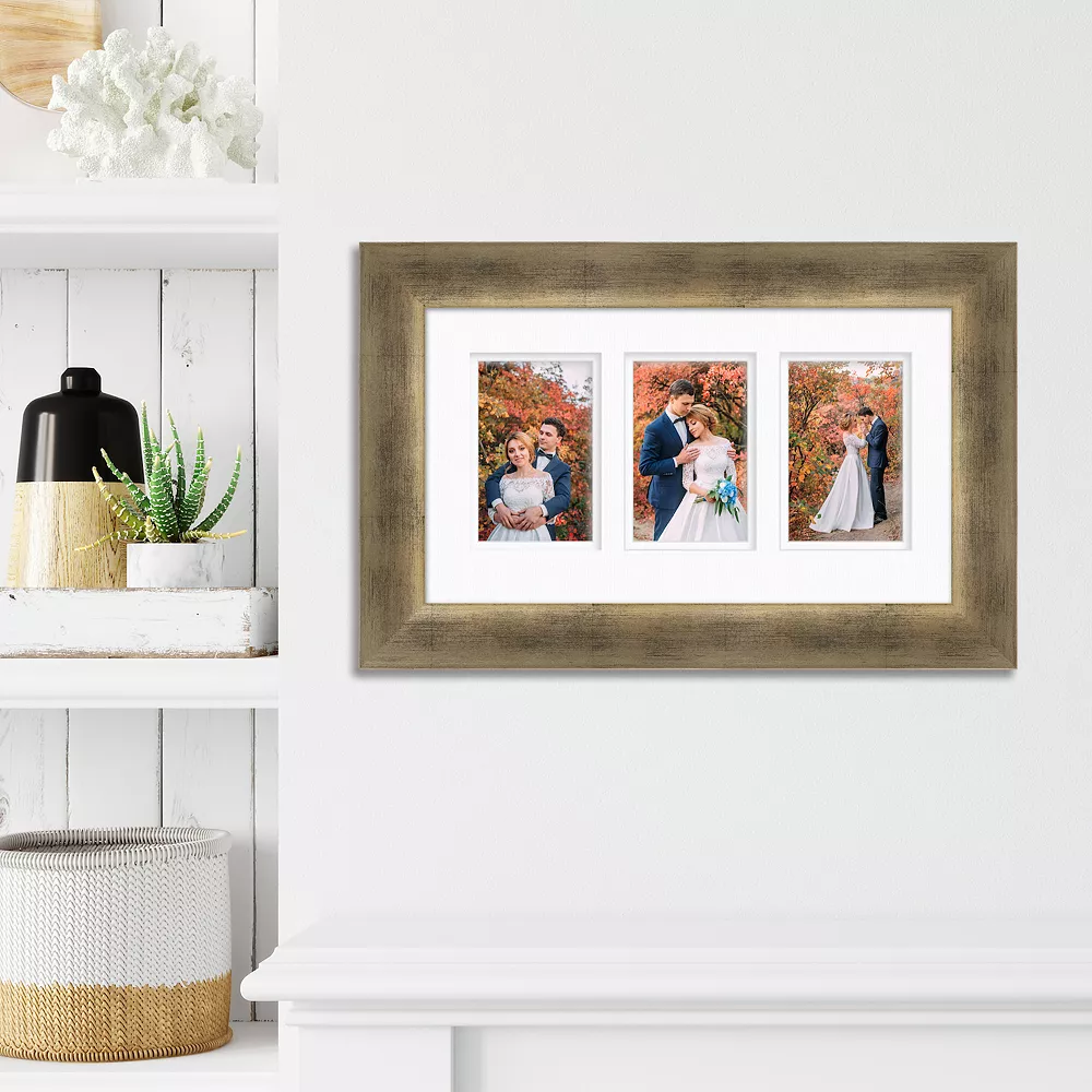 COURTSIDE MARKET Gala Champagne 4" X 6" 3-Opening Collage Frame 4 COURTSIDE MARKET Gala Champagne 4" X 6" 3-Opening Collage Frame - Image 2