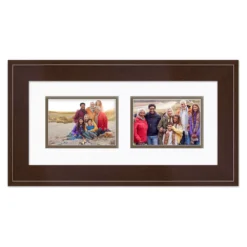 COURTSIDE MARKET Metro Chestnut Finish 2-Opening 5" X 7" Collage Frame