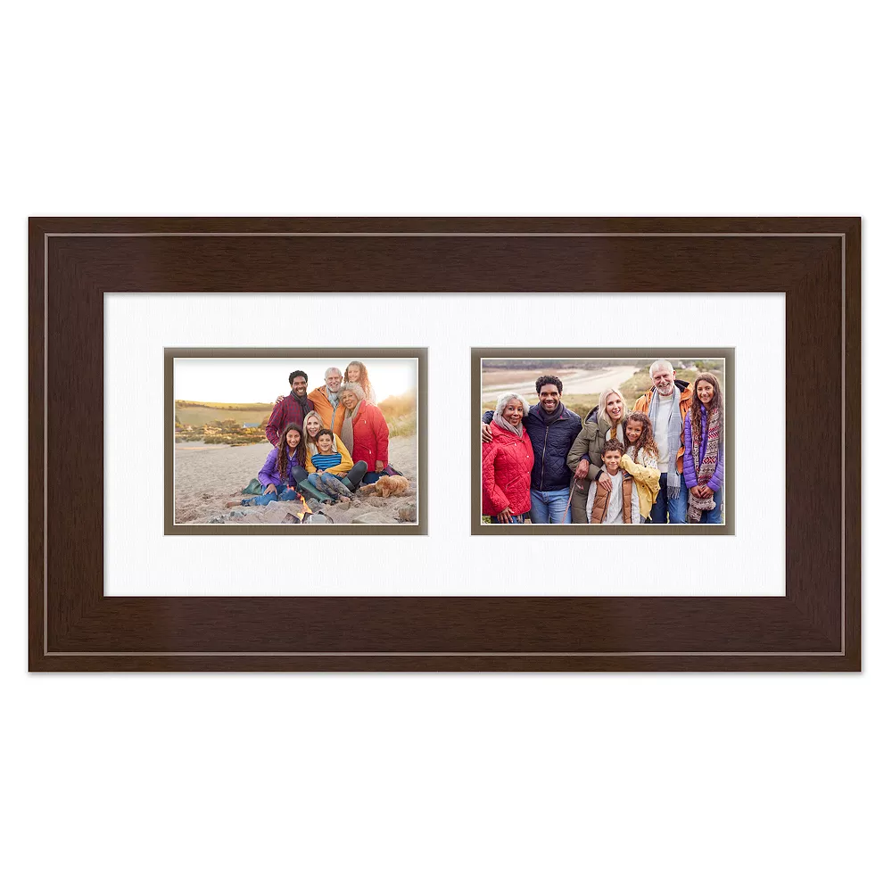 COURTSIDE MARKET Metro Chestnut Finish 2-Opening 5" X 7" Collage Frame 3 COURTSIDE MARKET Metro Chestnut Finish 2-Opening 5" X 7" Collage Frame