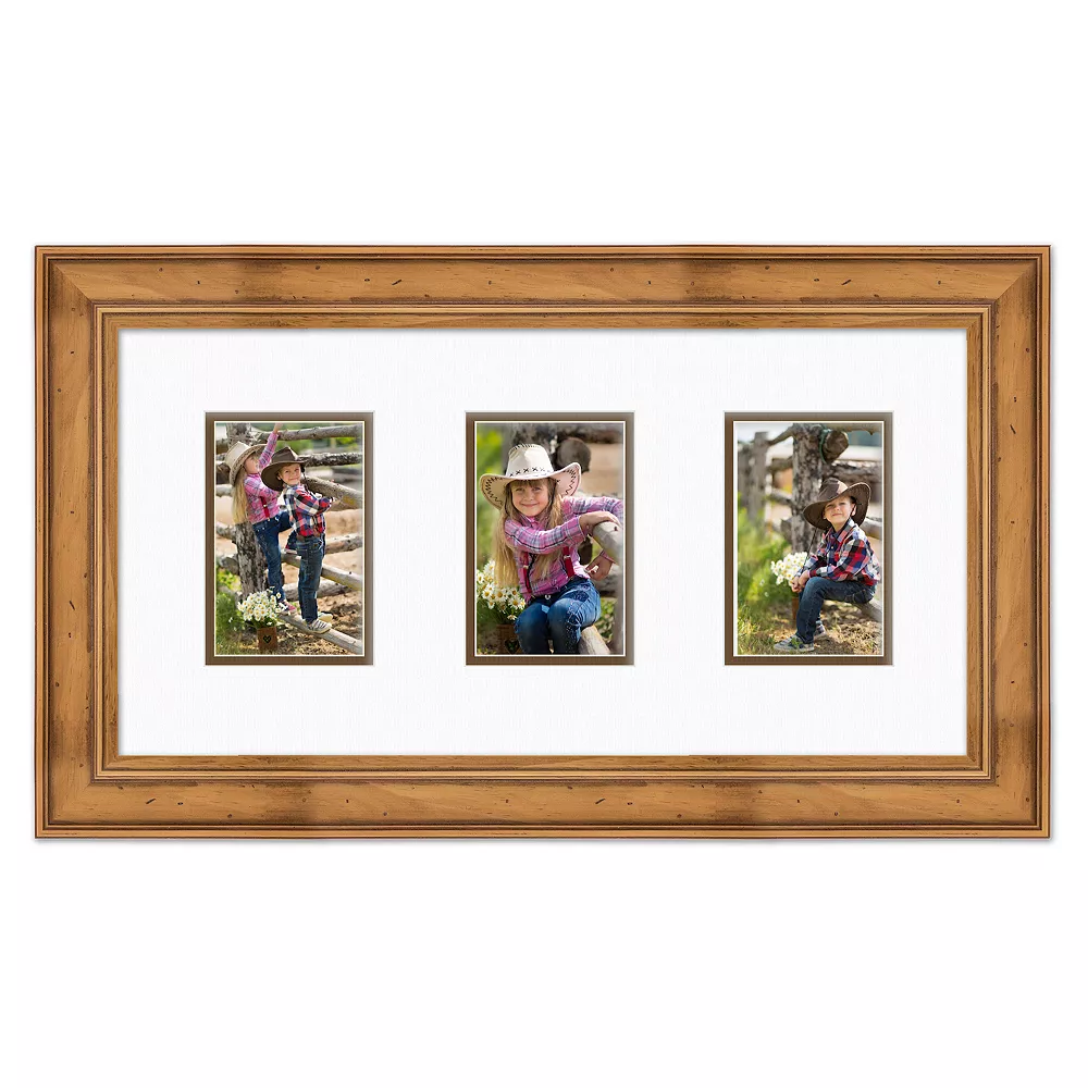 Courtside Market Industrial Rustic Natural 10" X 20" 3-Opening Frame 3 Courtside Market Industrial Rustic Natural 10" X 20" 3-Opening Frame