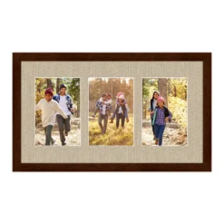 COURTSIDE MARKET 4" X 6" Harvest Walnut Finish 3-Opening Collage Frame