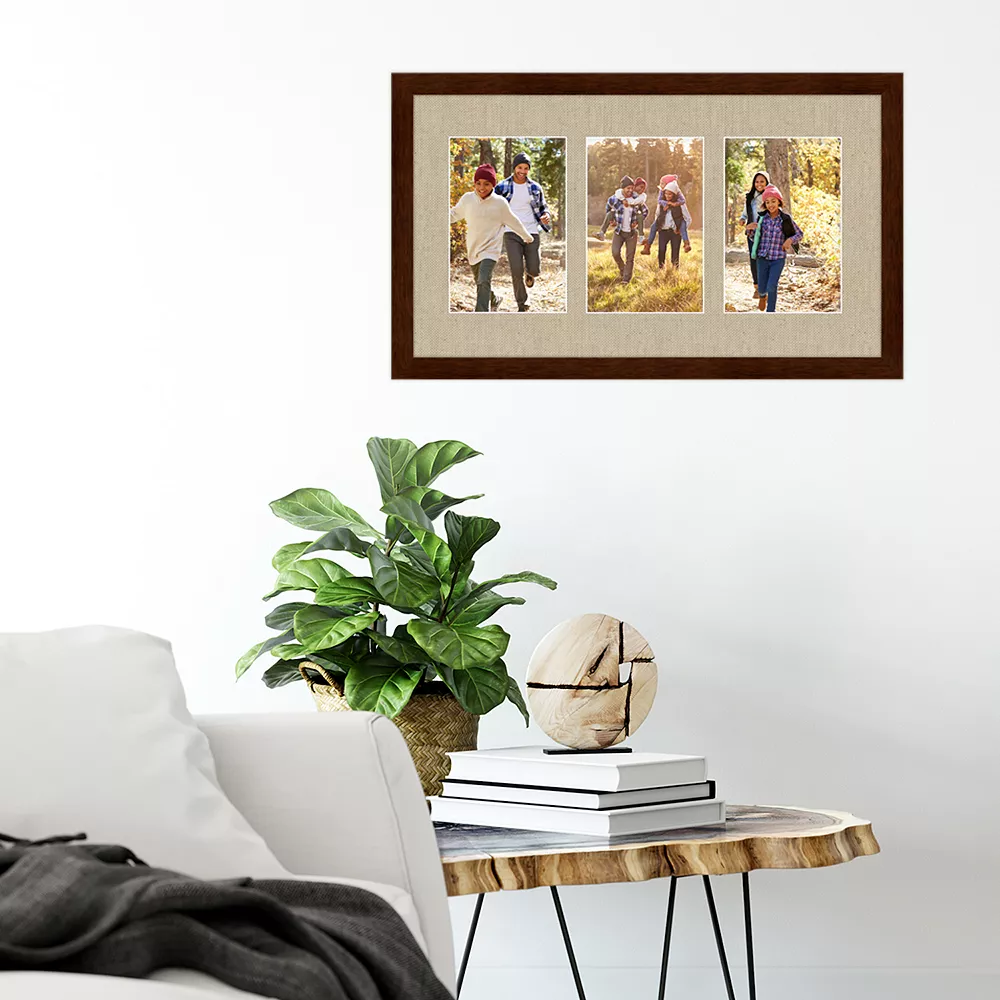COURTSIDE MARKET 4" X 6" Harvest Walnut Finish 3-Opening Collage Frame 4 COURTSIDE MARKET 4" X 6" Harvest Walnut Finish 3-Opening Collage Frame - Image 2