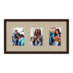 COURTSIDE MARKET Harvest Chestnut Finish 4" X 6" 3-Opening Collage Frame