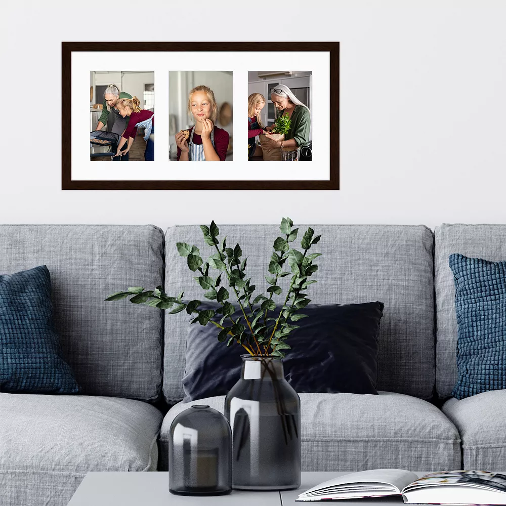 COURTSIDE MARKET Harvest Chestnut Finish 5" X 7" 3-Opening Collage Frame 4 COURTSIDE MARKET Harvest Chestnut Finish 5" X 7" 3-Opening Collage Frame - Image 2