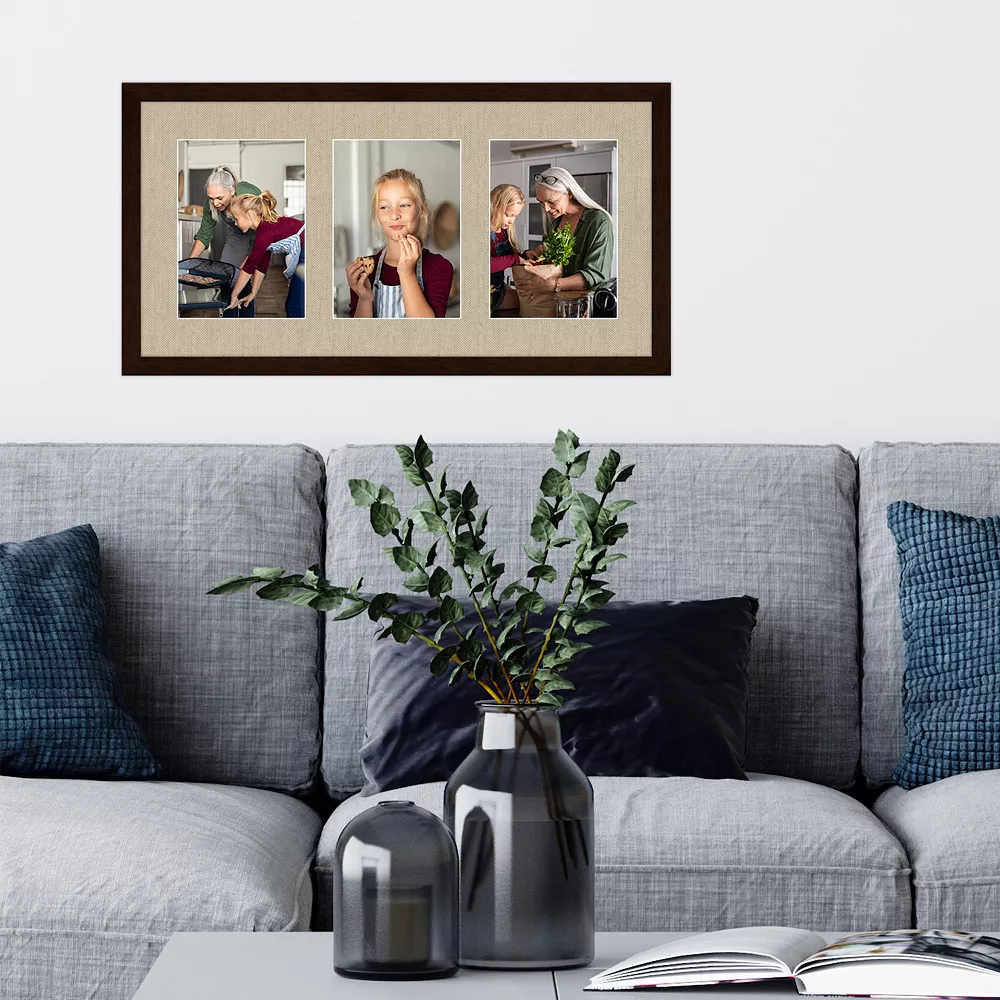 COURTSIDE MARKET Harvest Chestnut Finish 3-Opening 5" X 7" Collage Frame 4 COURTSIDE MARKET Harvest Chestnut Finish 3-Opening 5" X 7" Collage Frame - Image 2