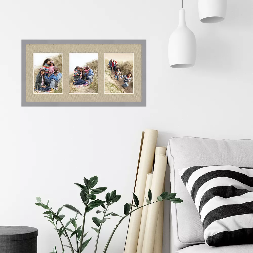 COURTSIDE MARKET Harvest Gray 3-Opening 5" X 7" Collage Frame 4 COURTSIDE MARKET Harvest Gray 3-Opening 5" X 7" Collage Frame - Image 2