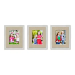 COURTSIDE MARKET Harvest White Tan Mat 8" X 10" Frame 3-piece Set