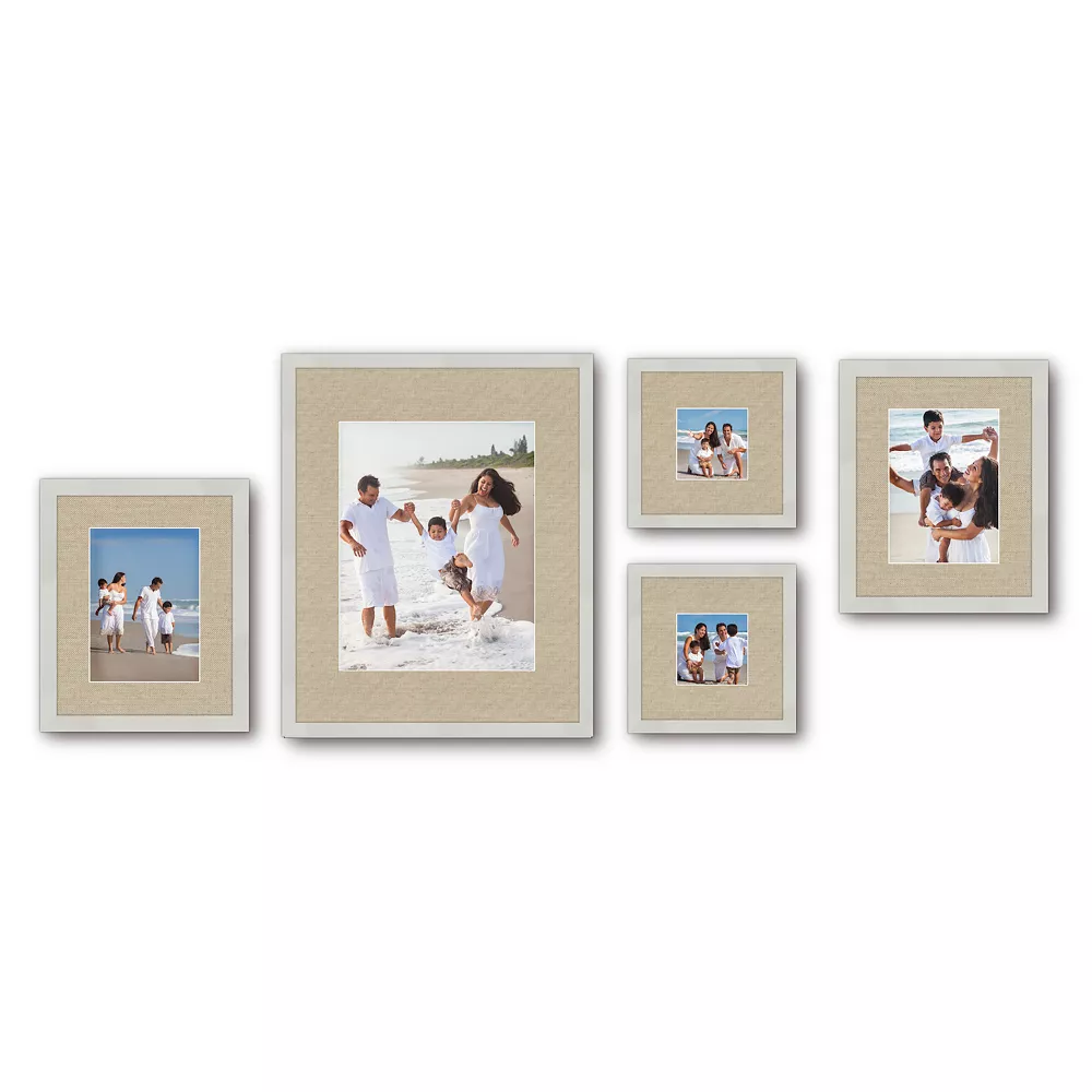 COURTSIDE MARKET Harvest White Tan Mat Collage Frame 5-piece Set 3 COURTSIDE MARKET Harvest White Tan Mat Collage Frame 5-piece Set