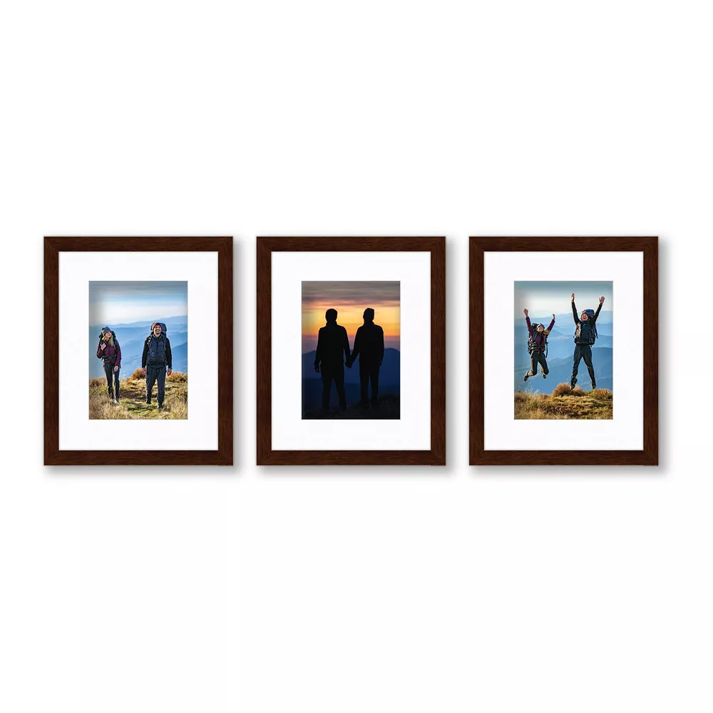 COURTSIDE MARKET Harvest Walnut Finish 8" X 10" Frame 3-piece Set 3 COURTSIDE MARKET Harvest Walnut Finish 8" X 10" Frame 3-piece Set