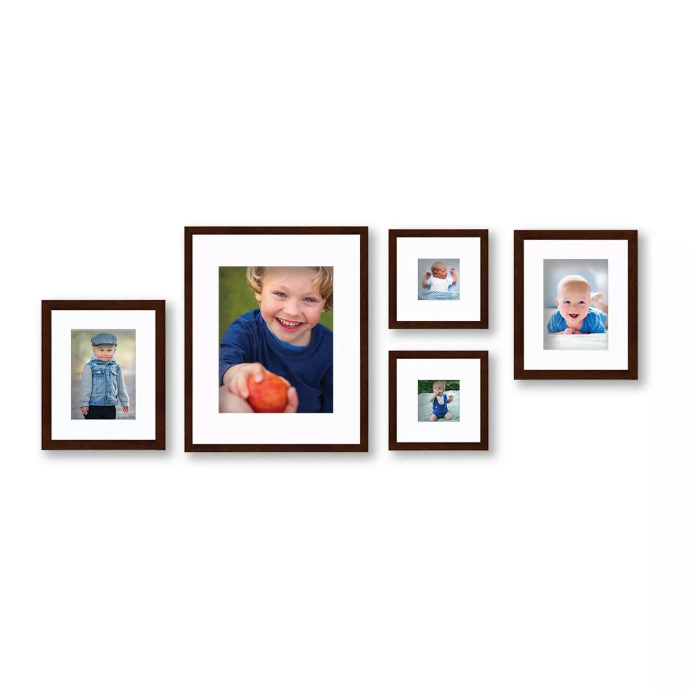 COURTSIDE MARKET Harvest Walnut Finish Collage Frame 5-piece Set 3 COURTSIDE MARKET Harvest Walnut Finish Collage Frame 5-piece Set