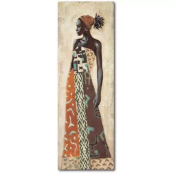 COURTSIDE MARKET Femme Africaine IV Wood Wall Art