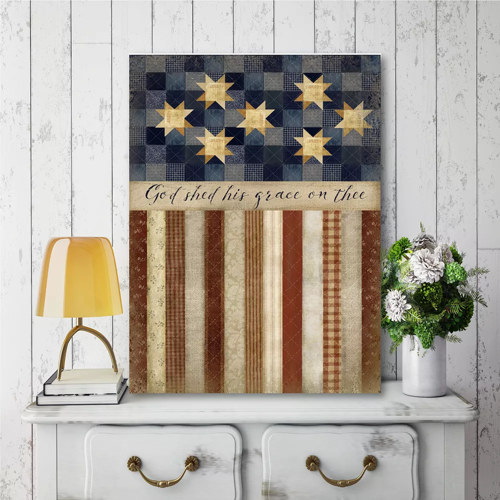 Courtside Market Patriotic Quilted Canvas Wall Art 4 Courtside Market Patriotic Quilted Canvas Wall Art - Image 2