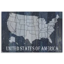 COURTSIDE MARKET USA Map Canvas Wall Art