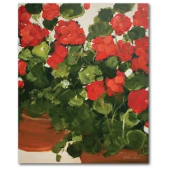 COURTSIDE MARKET Red Geraniums Canvas Wall Art