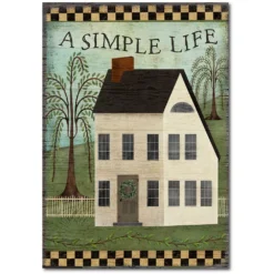 COURTSIDE MARKET Simple Life Salt Box House Canvas Wall Art