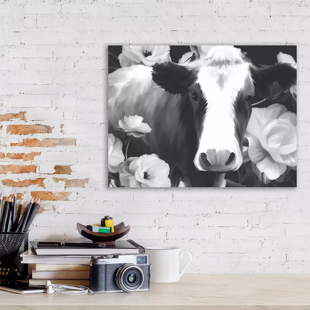 COURTSIDE MARKET Black & White Cow Canvas Wall Art 4 COURTSIDE MARKET Black & White Cow Canvas Wall Art - Image 2